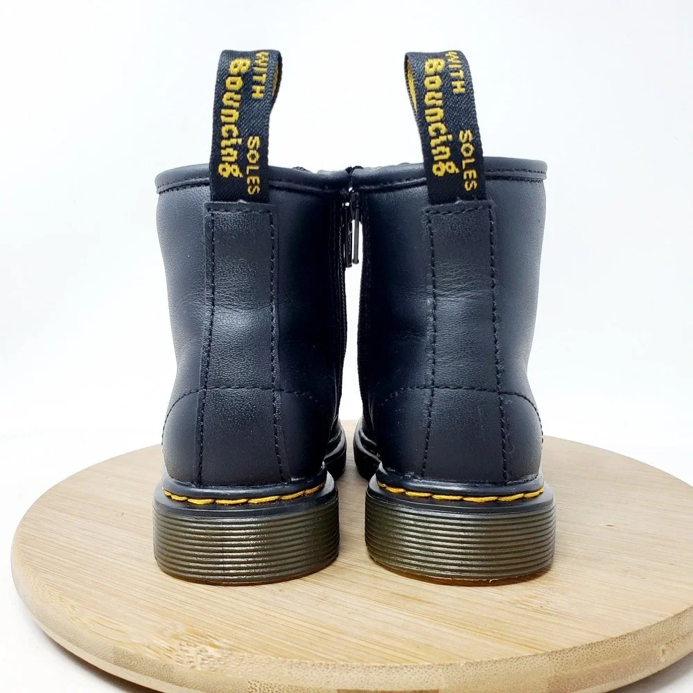 Dr Martens 1460 Boots Kids 8 Toddler Black Lace Up 8 Eye Little Boys Girls Shoes